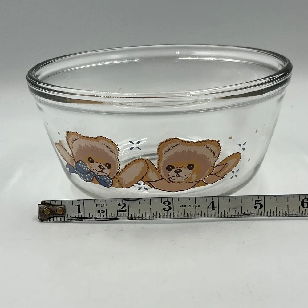 Anchor Hocking Mixing Bowl Clear 1 Qt Teddy Bear Vintage 90's 90s